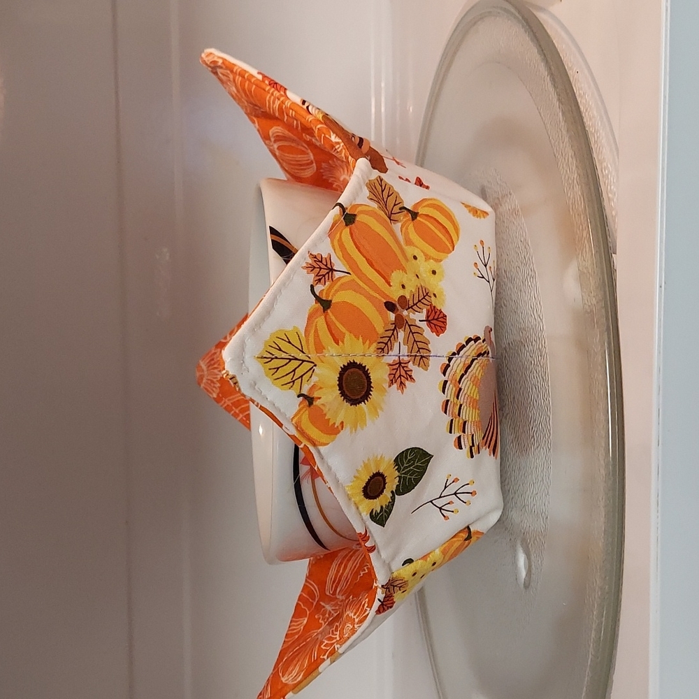 Fall/Thanksgiving reversible bowl cozies (set of two)